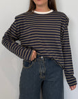 Haveone - Maglia spalline righe fango