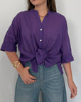PRE-ORDINE 15/06: Haveone - Camicia in mussola di cotone viola