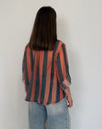 Haveone - Camicia righe larghe rosa verde