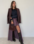 Haveone - Gonna lunga con maniche camicia bordeaux