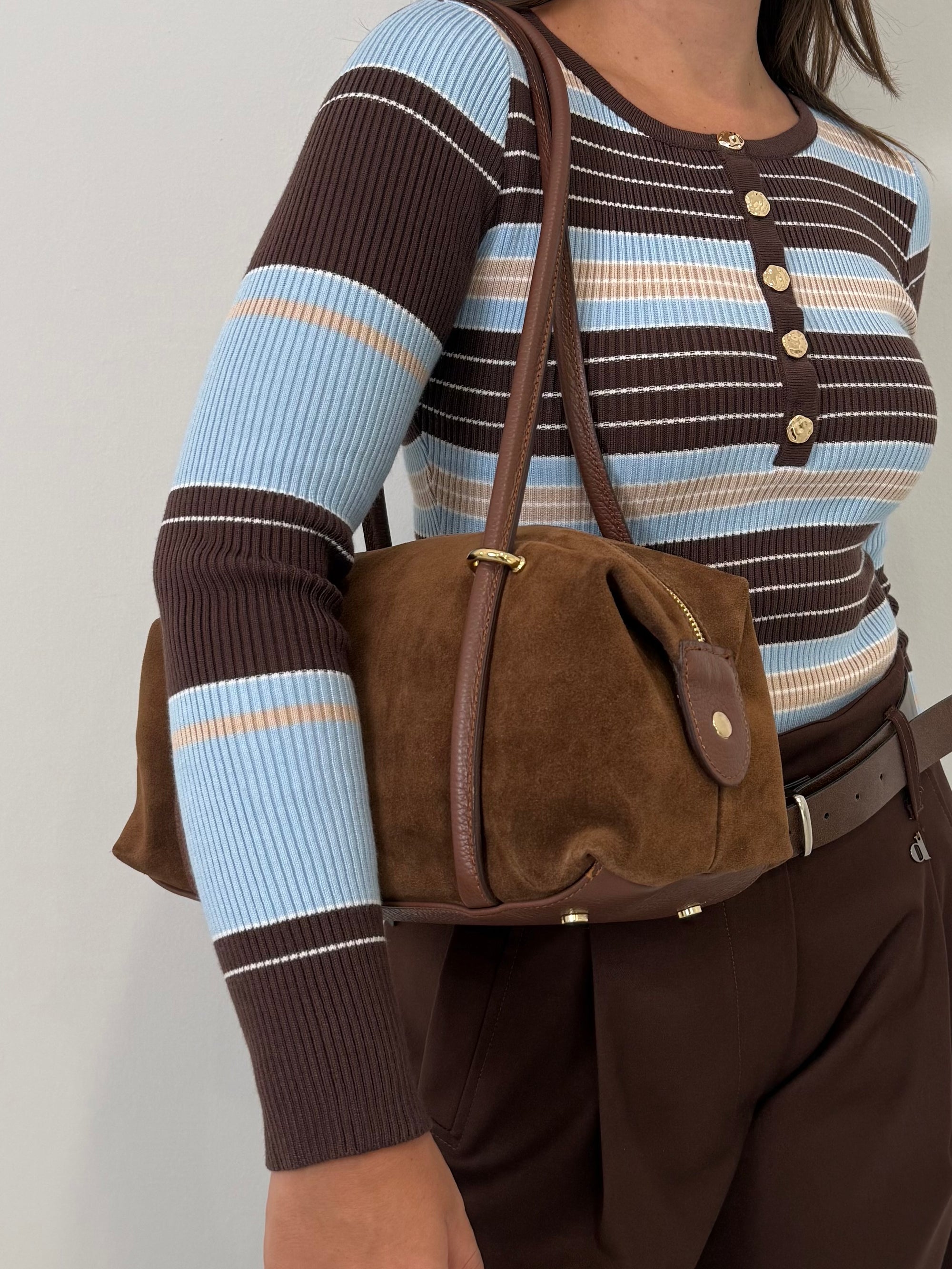 Civico23 - Borsa maxi a spalla in vera pelle cuoio