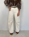 Tensione In - Pantalone barrel panna