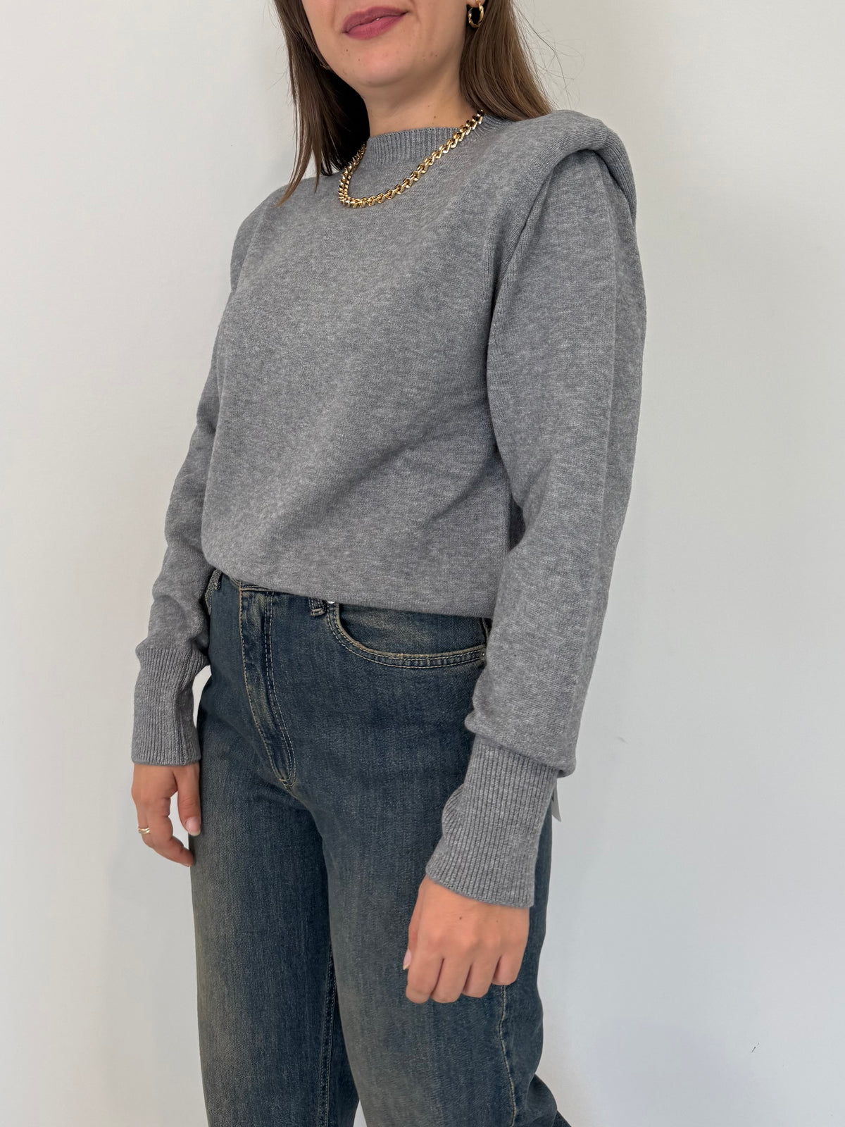 Haveone - Maglioncino con spalline grigio