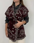 Tensione In - Gilet bandana con frange bordeaux