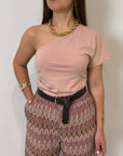 Haveone - T-shirt monospalla rosa