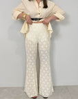 Haveone - Pantalone flare in pizzo