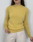 Pull girocollo 100% lana giallo