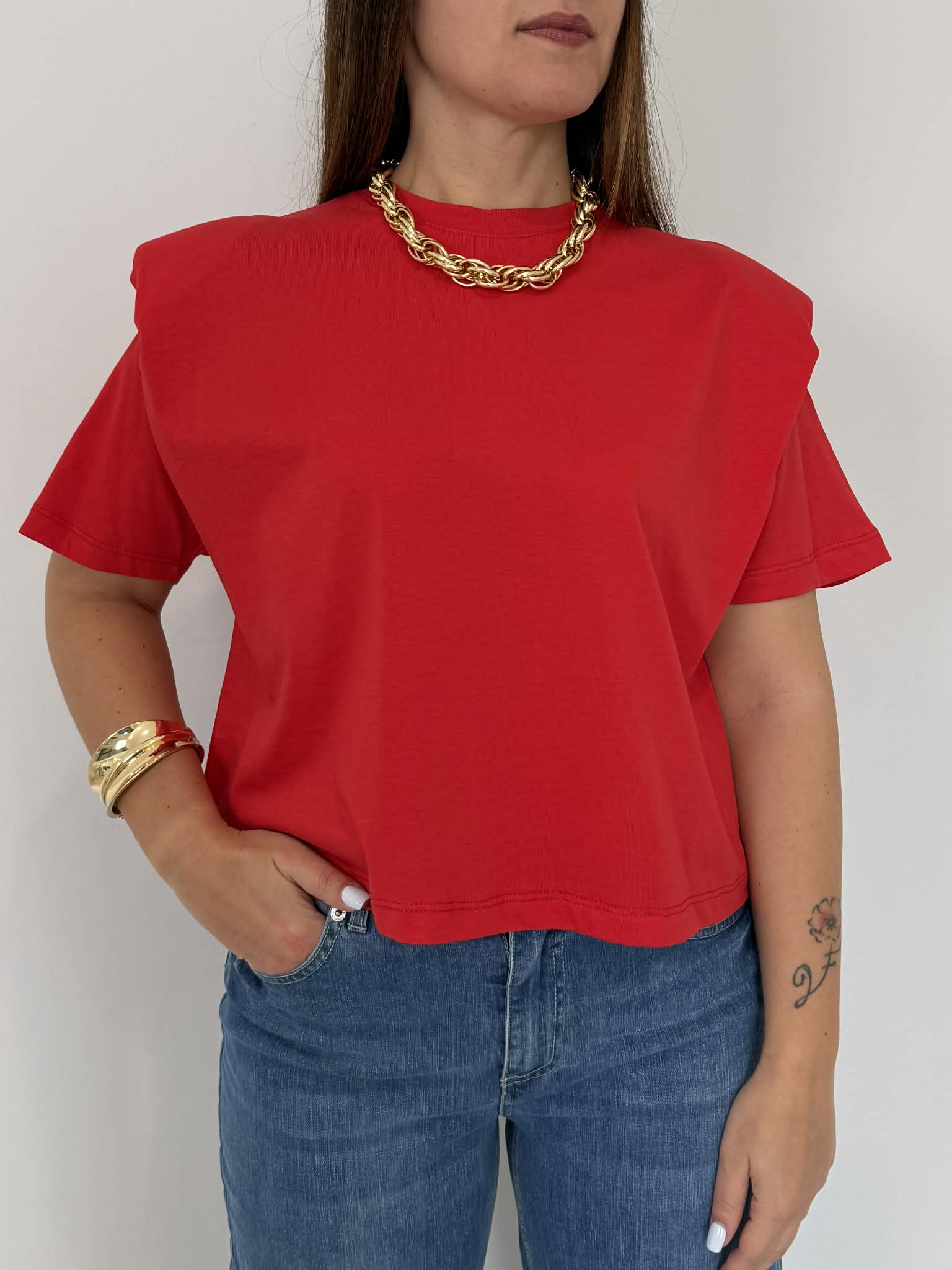 Dixie - Maglia con spalline rossa