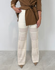 Haveone - Pantalone tessuto goffrato