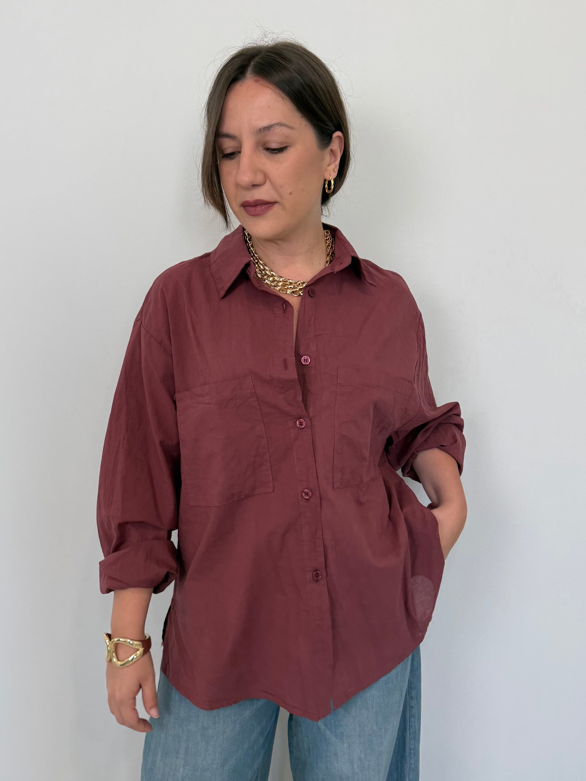 Haveone - Camicia leggera in cotone india