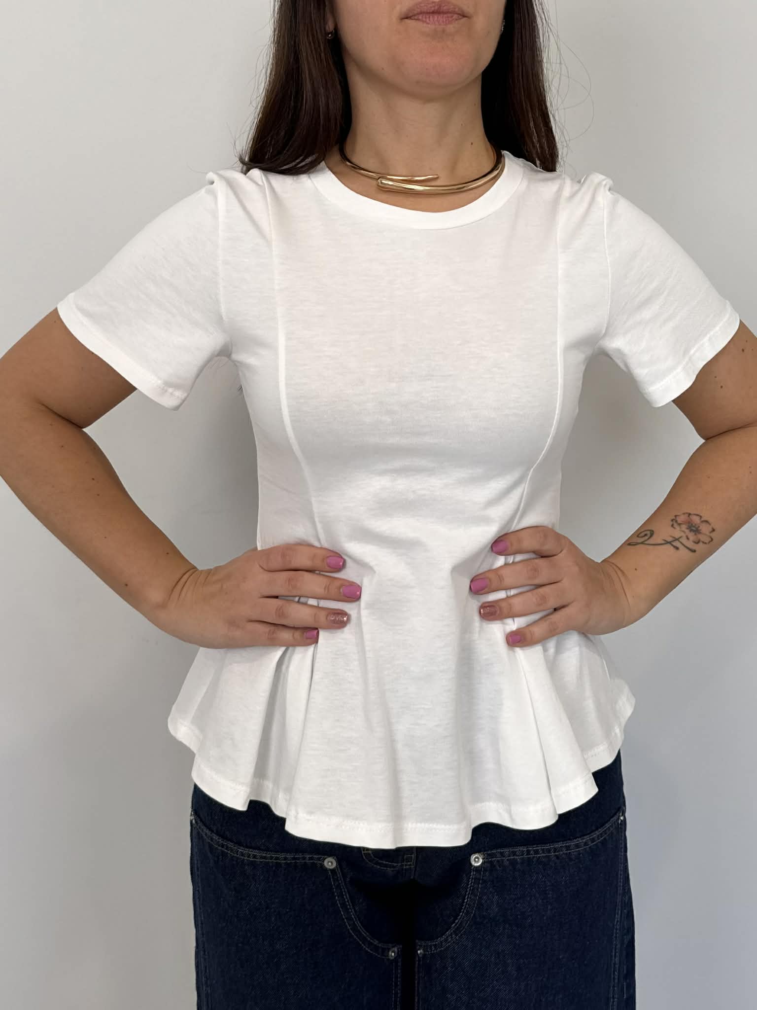 SusyMix - Maglia peplum bianca