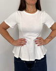 SusyMix - Maglia peplum bianca