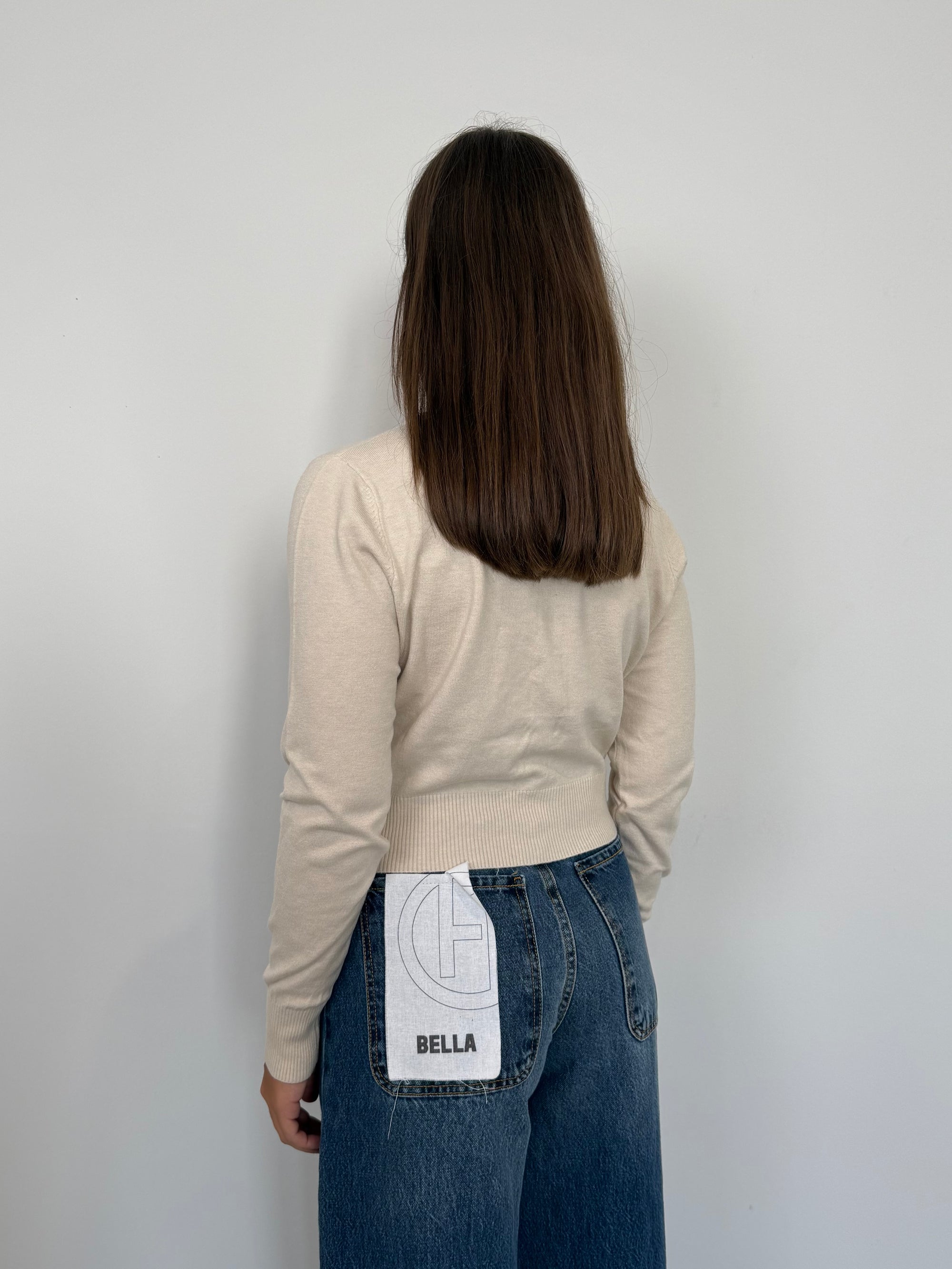 SusyMix - Cardigan con bottoni gioiello panna