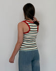 Haveone - Canotta righe acqua contrasto rosso