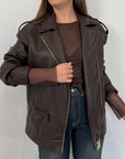 Haveone - Bomber in ecopelle martellata