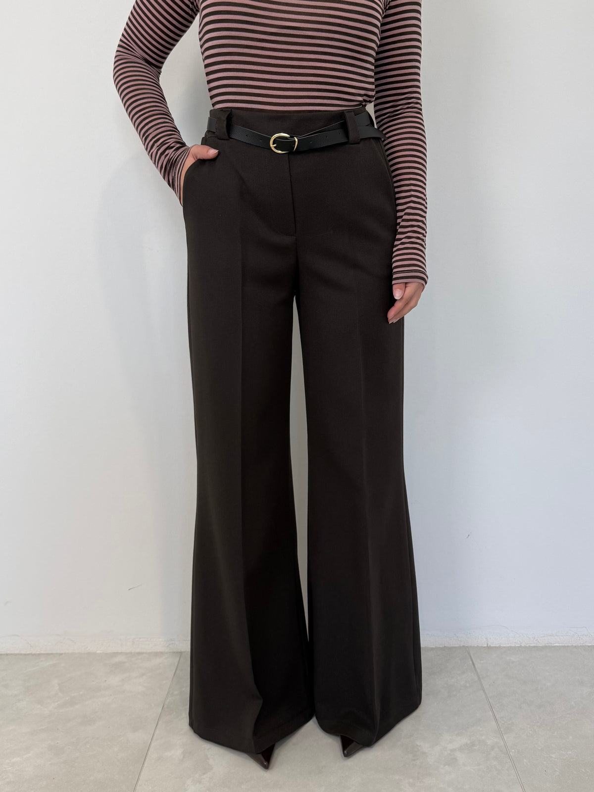 SusyMix - Pantalone flare moro