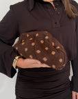 Civico23 - Borsa pouf pois moro/tabacco