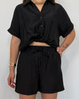 Haveone - Short goffrato nero