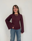 Haveone - Maglia Modal e Lana manica calla bordeaux