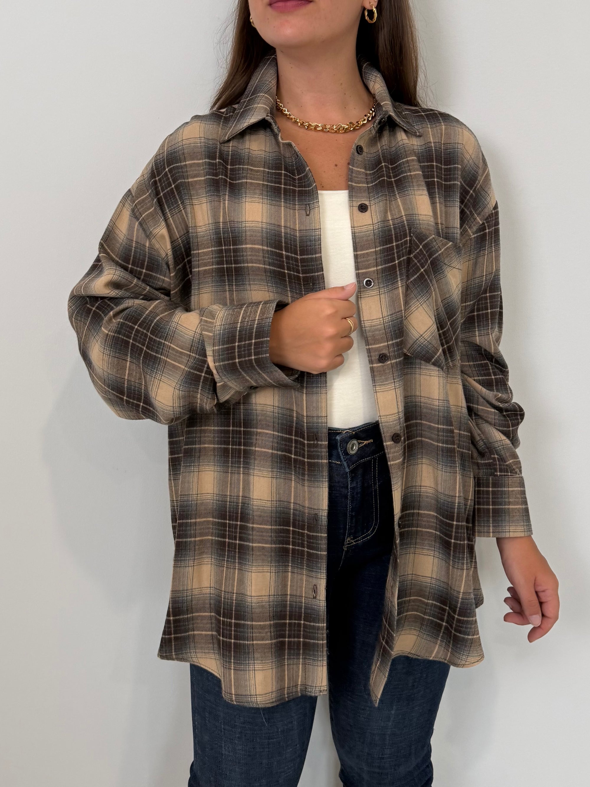 SusyMix - Camicia check tortora