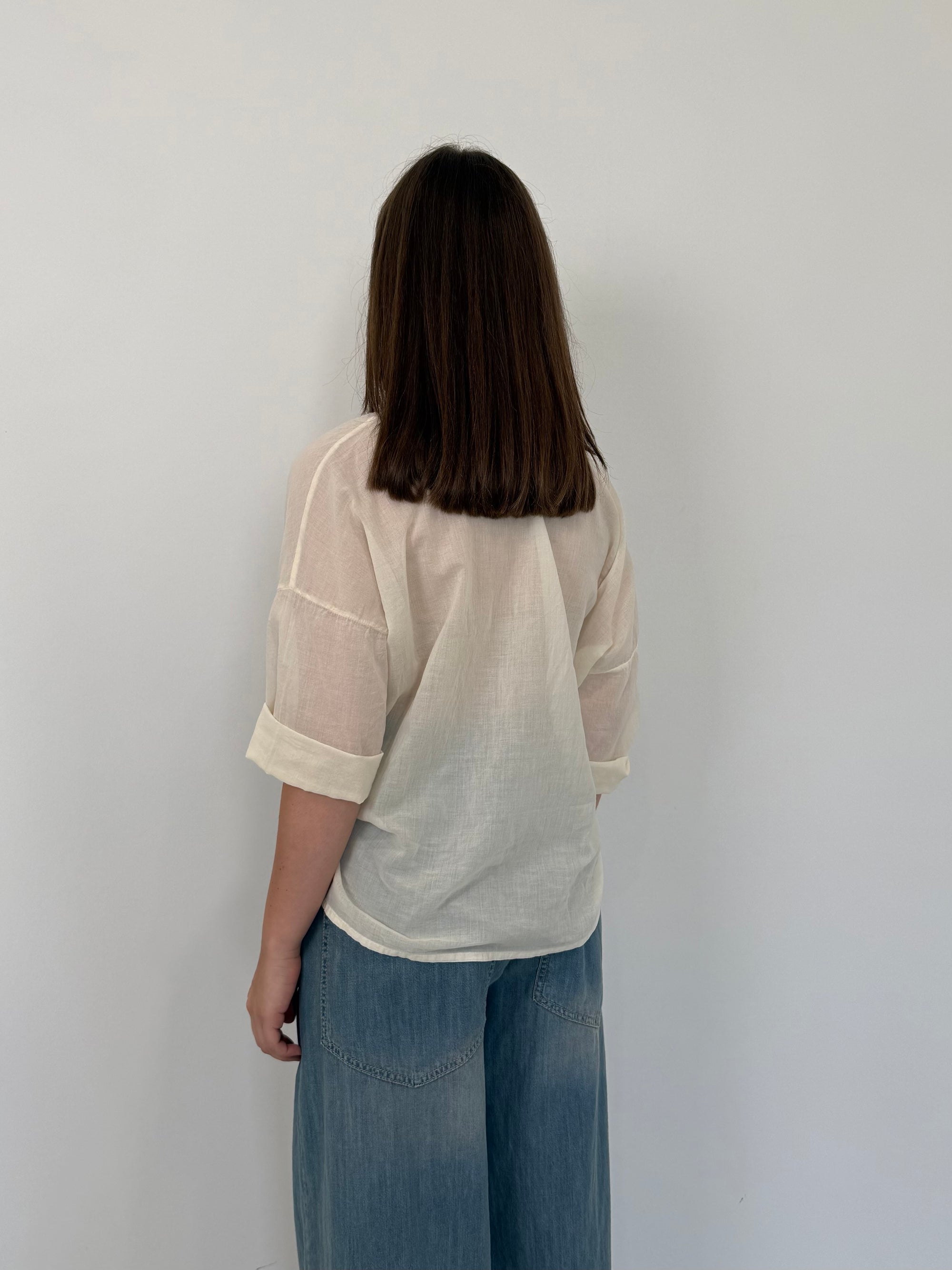 Haveone - Camicia in mussola di cotone burro