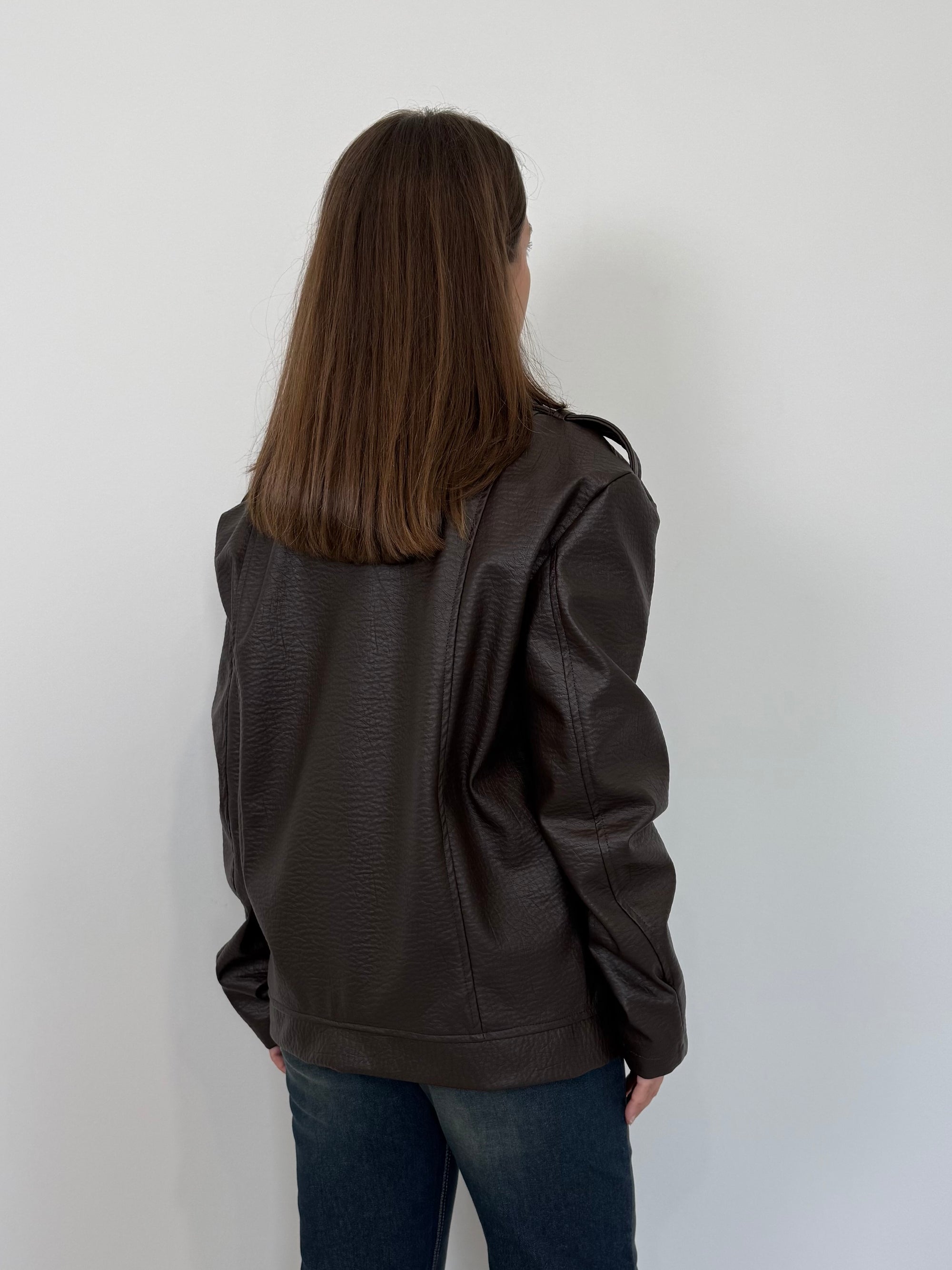 Haveone - Bomber in ecopelle martellata