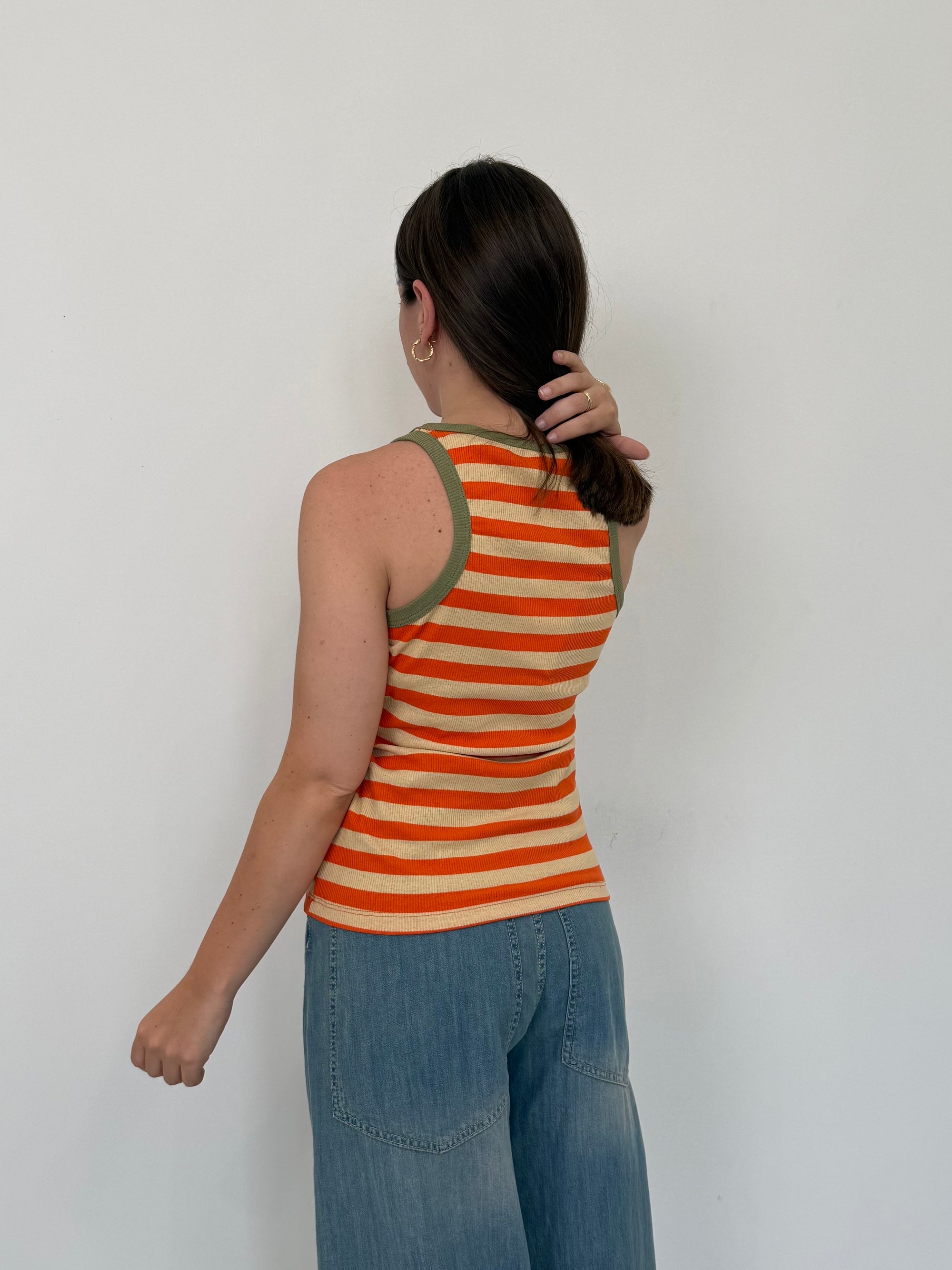 Haveone - Canotta vogatore righe papaya
