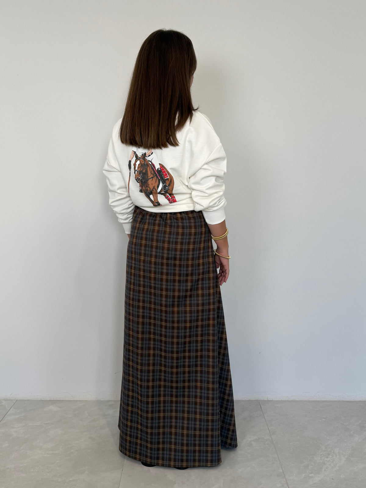 Haveone - Gonna lunga con maniche camicia moro