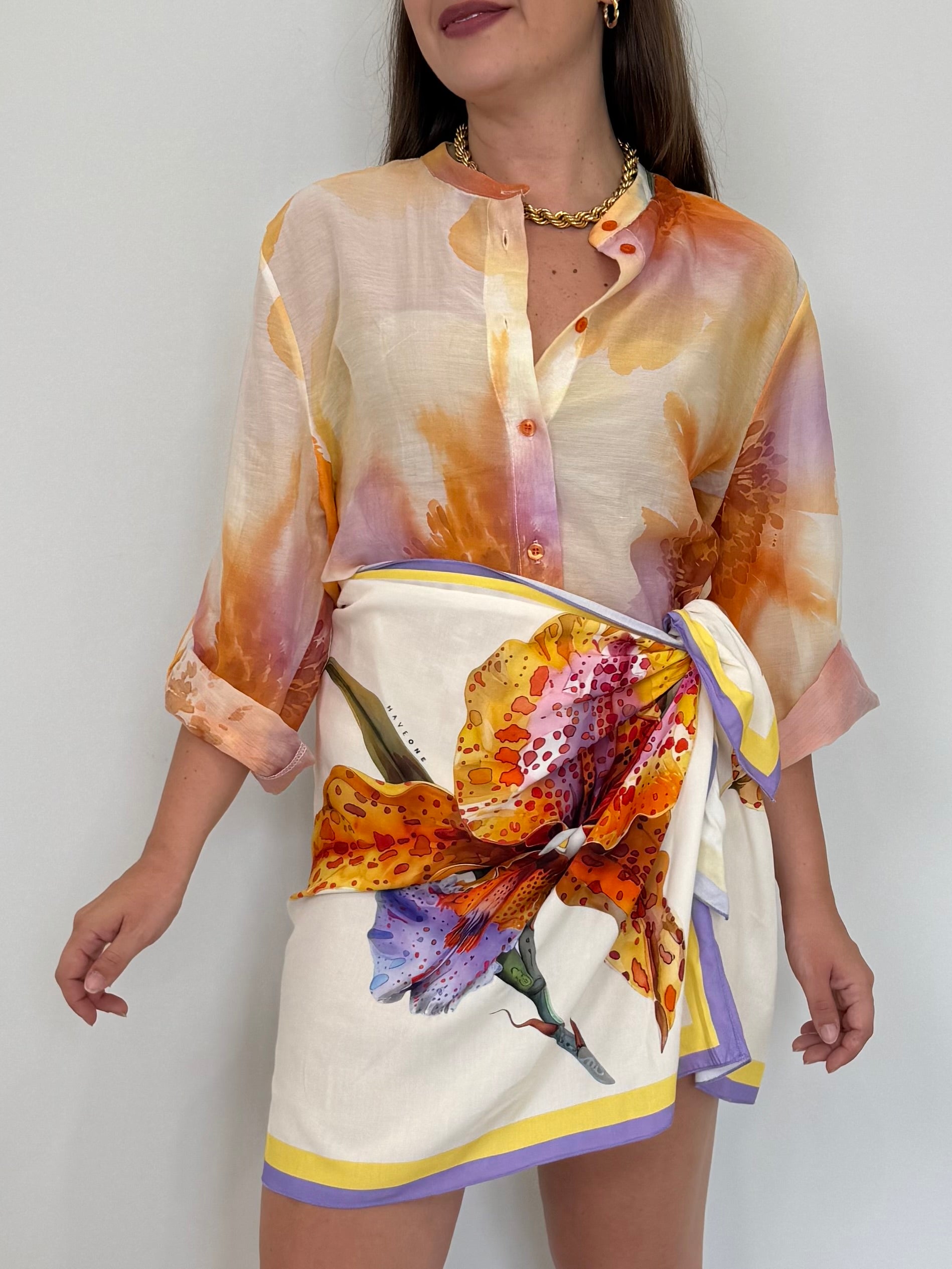 Haveone - Gonna pareo orchidea arancio