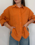 Haveone - Camicia leggera in cotone papaya
