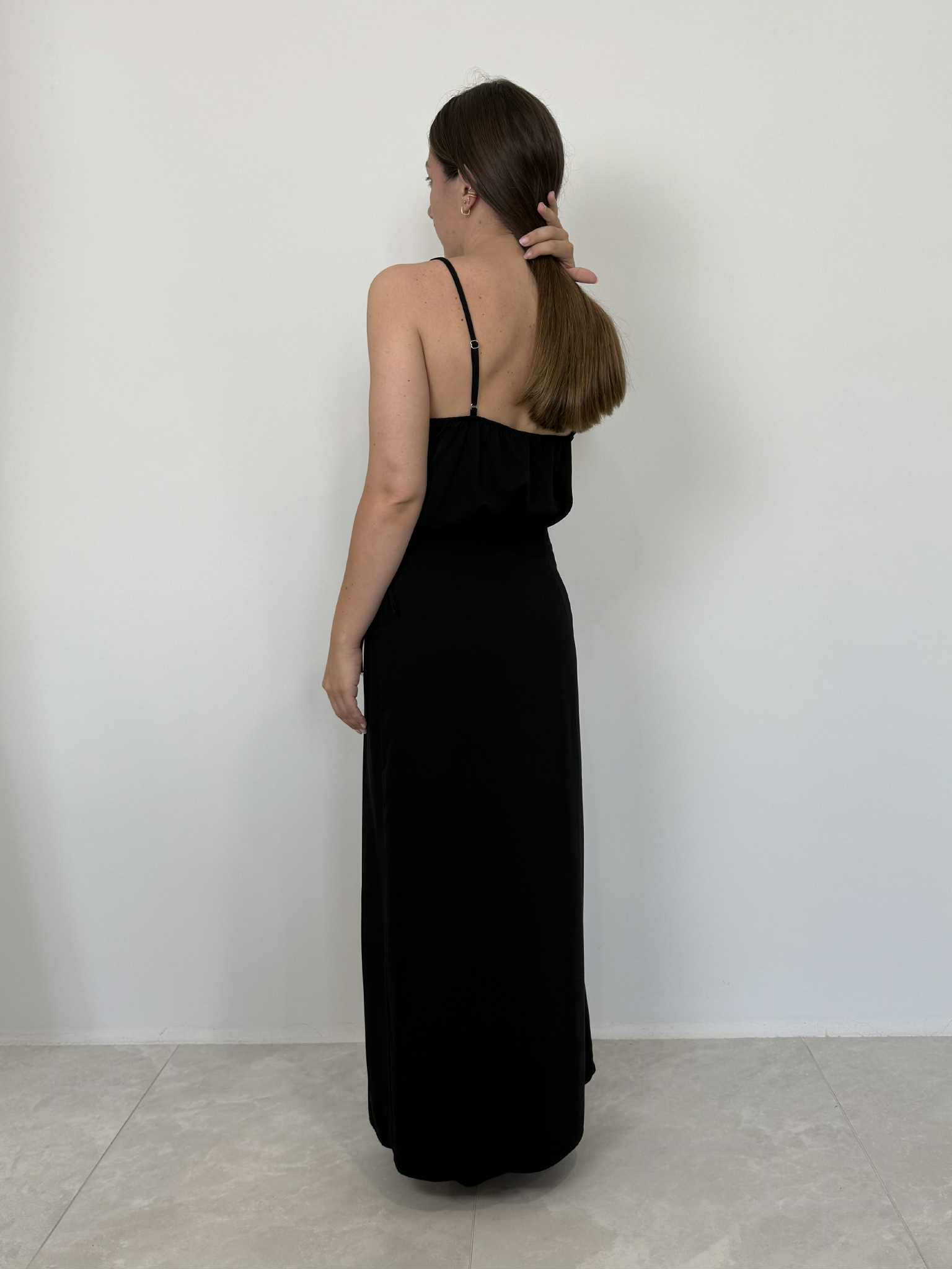Haveone - Gonna pareo lunga tinta unita nero
