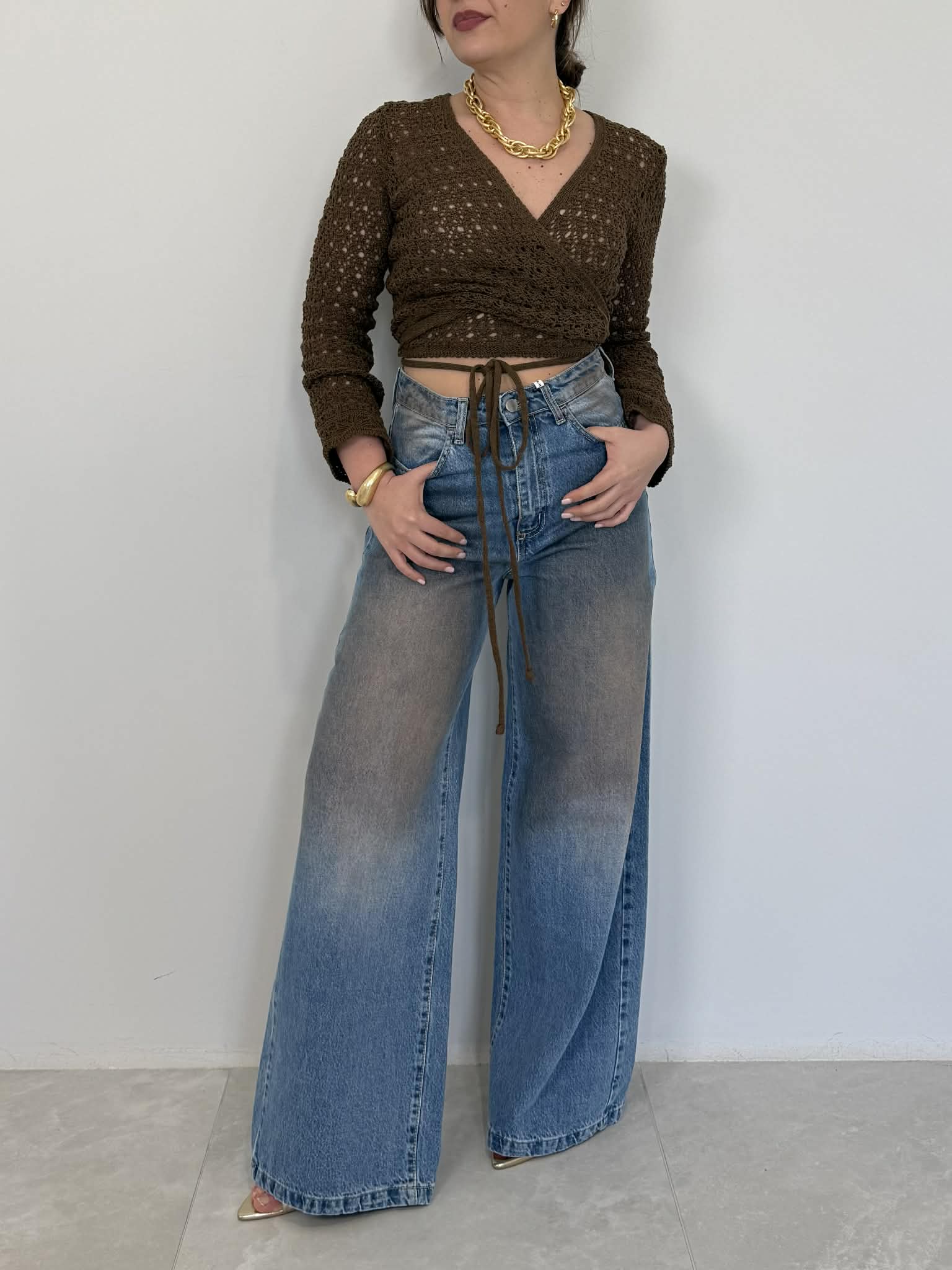 SusyMix - Jeans palazzo invecchiato