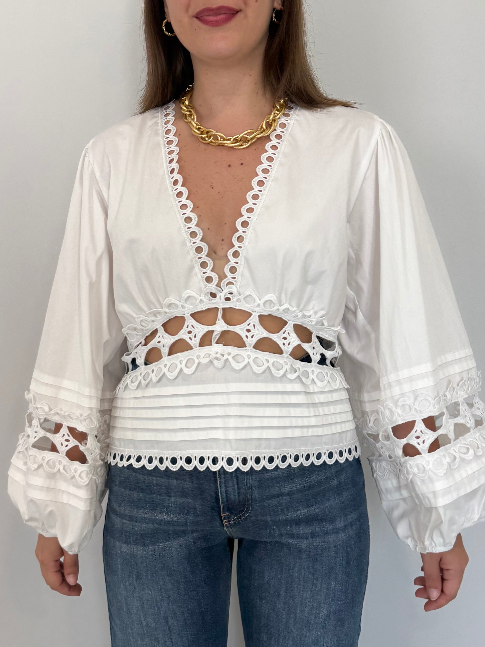 Tensione In - Camicia in pizzo bianco
