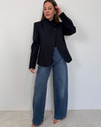 Haveone - Giacca con bottone superiore blu