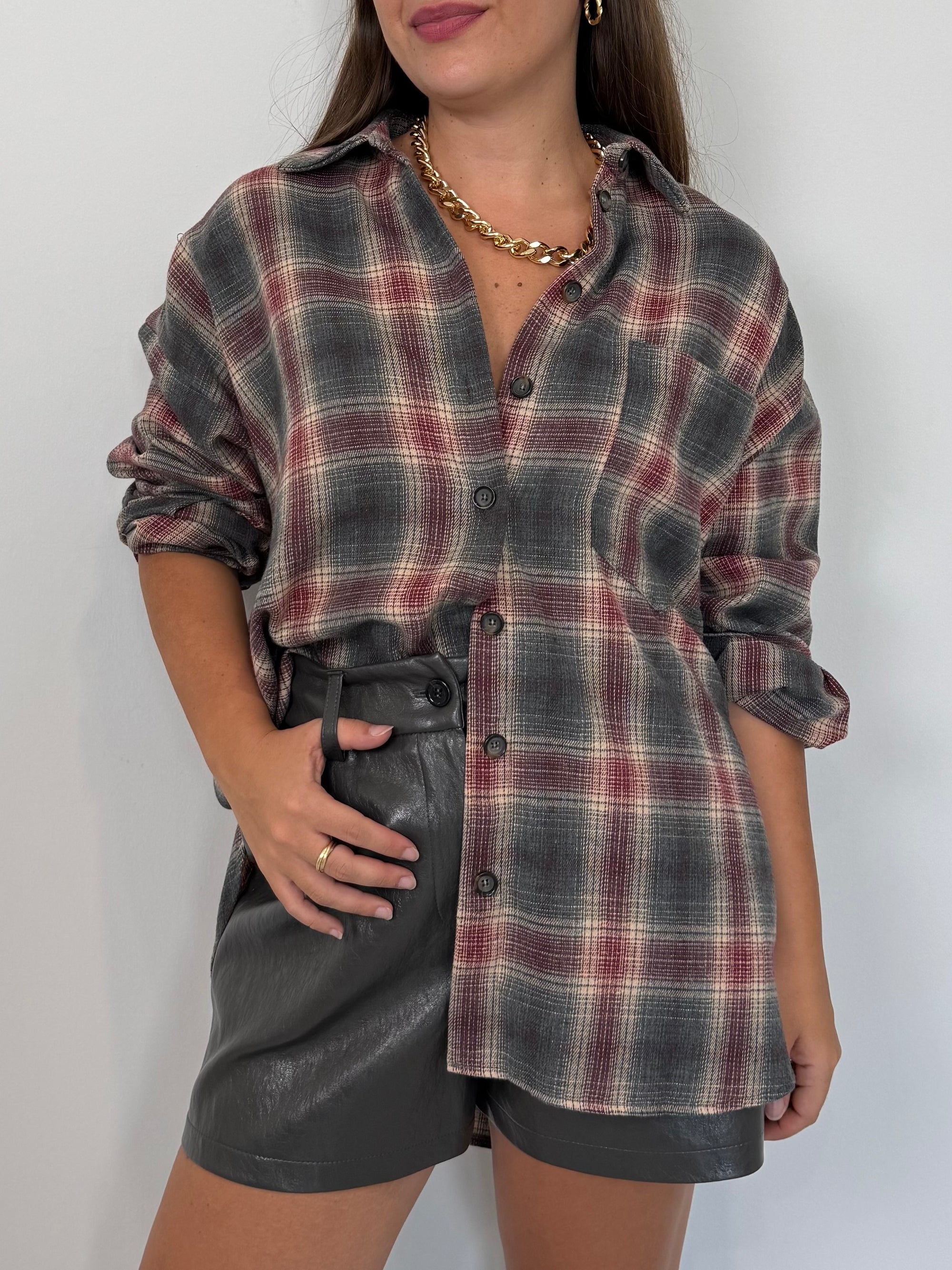 Tensione In - Camicia check grigia