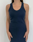 SusyMix - Abito in cotone a costine blu