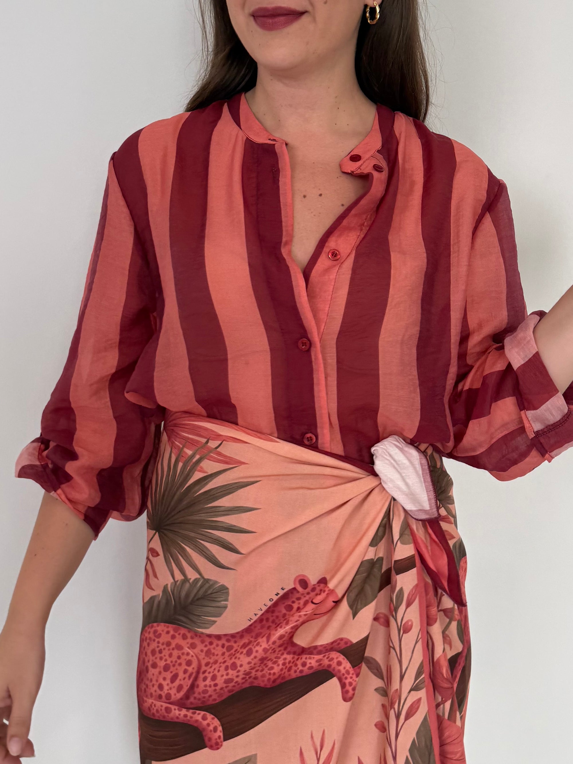 Haveone - Camicia righe larghe india