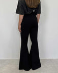 Haveone - Pantalone in punto milano nero