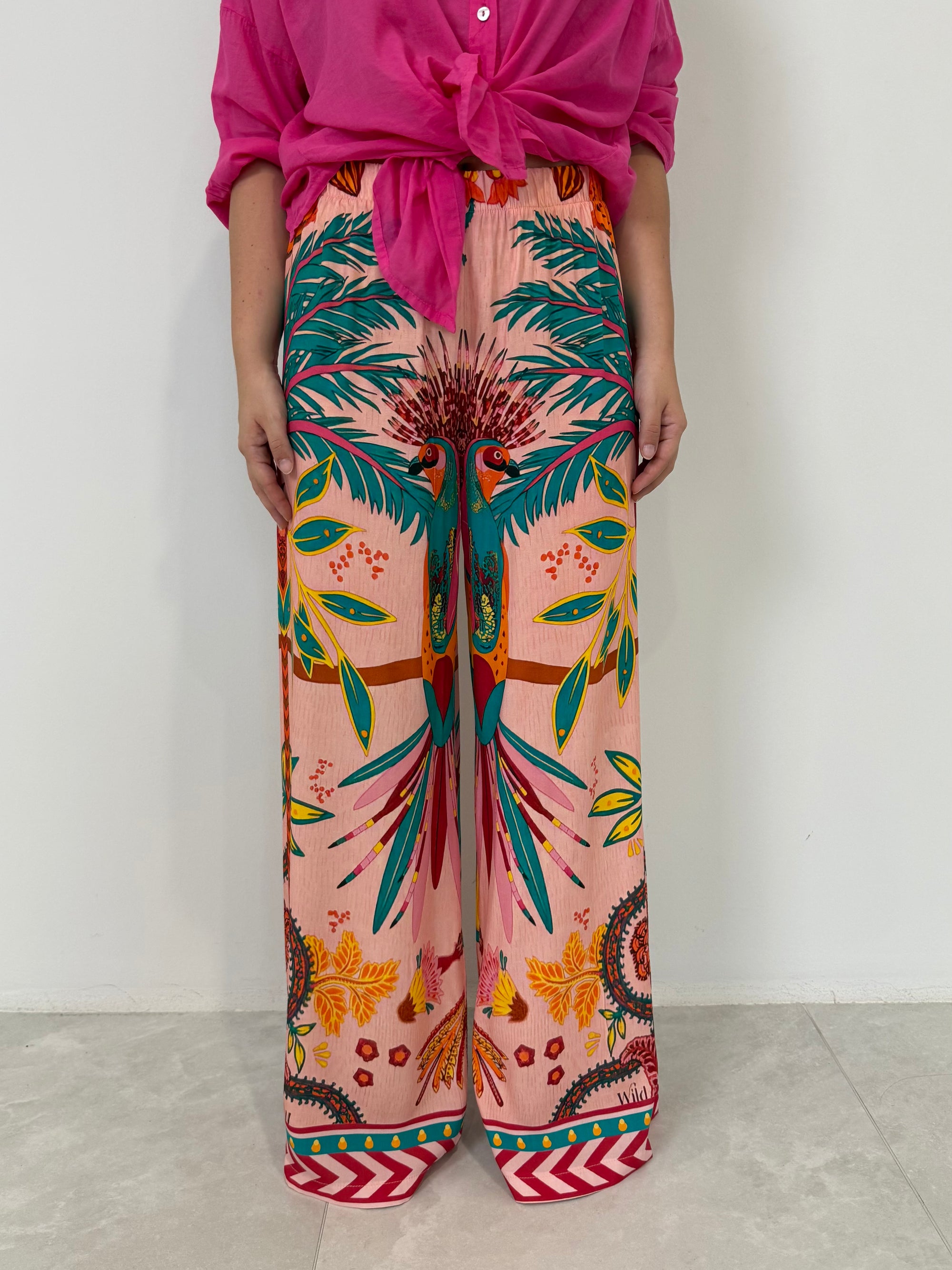 Tensione In - Pantalone tropical rosa