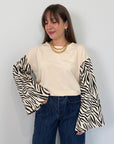 Haveone - Maglia campanella burro zebra
