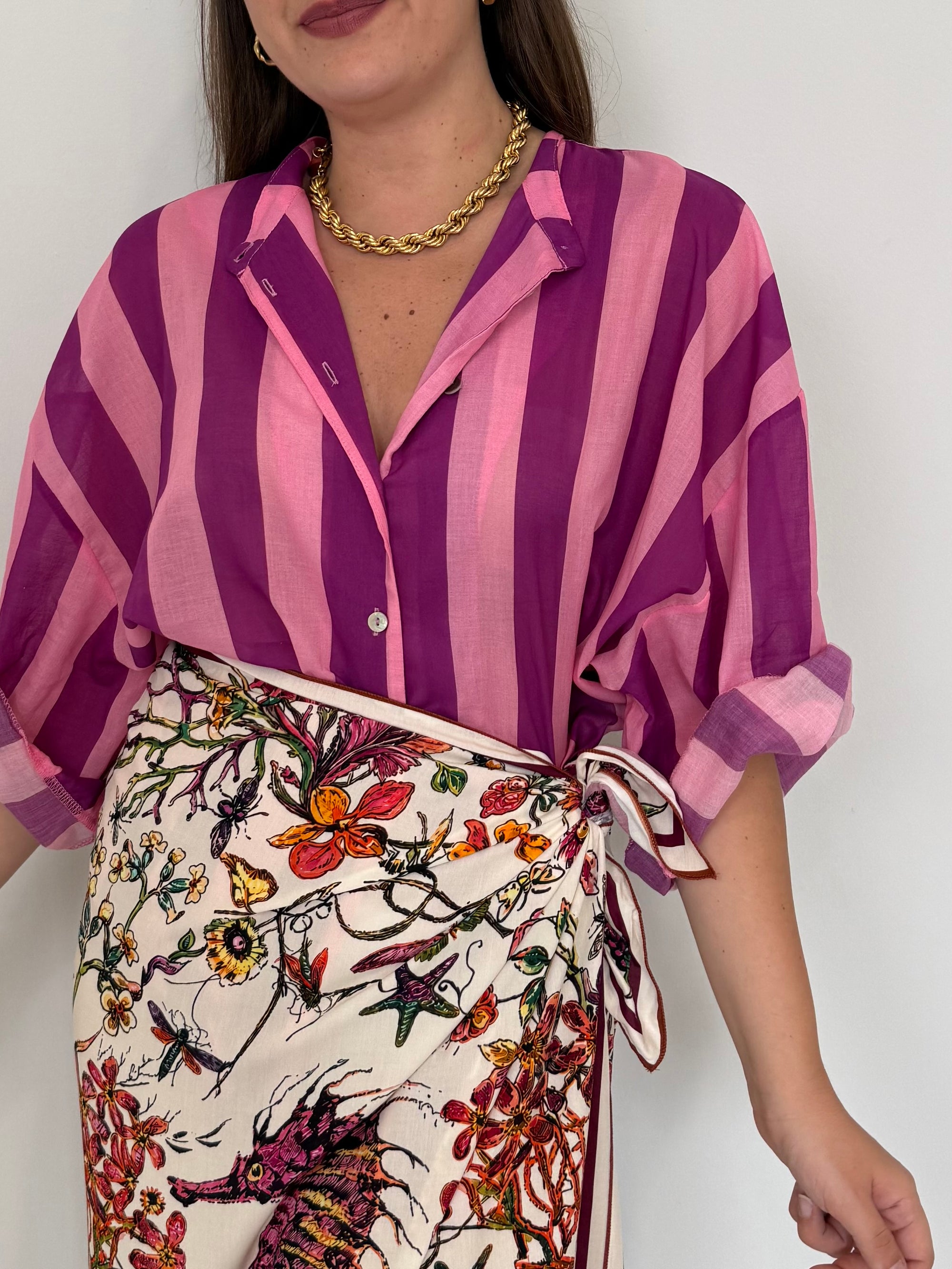 Tensione - Camicia righe magenta