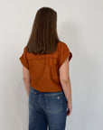 SusyMix - Camicia con tasca paillettes mattone