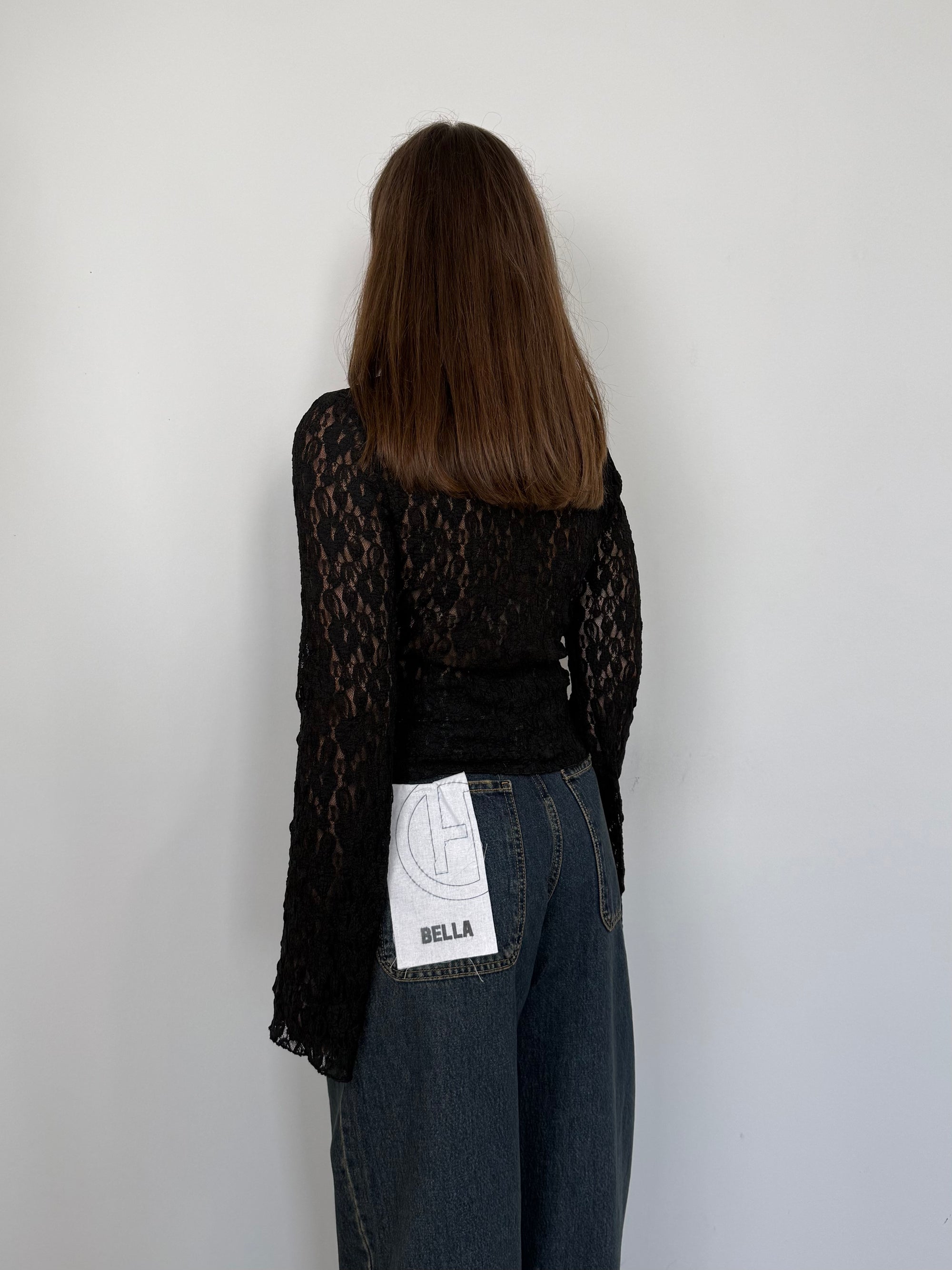 Haveone - Maglia in pizzo nera