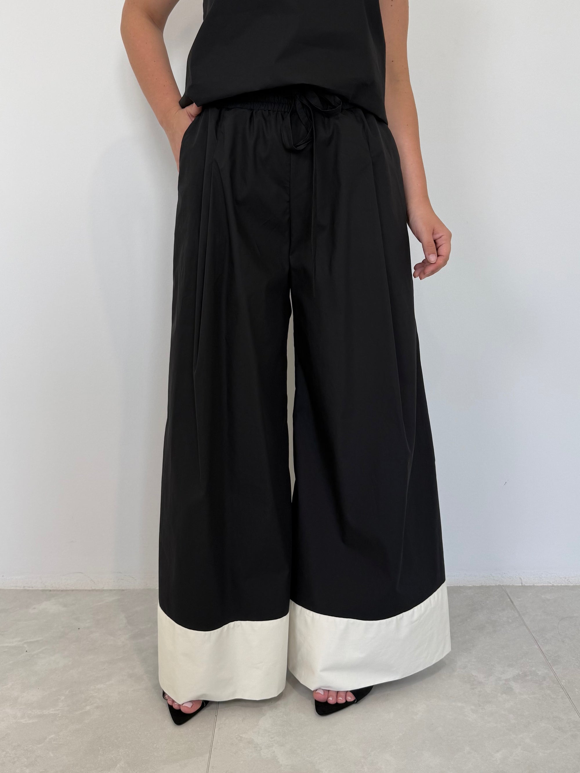 Tensione In - Pantalone palazzo bicolor