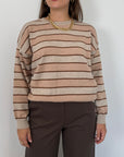 Tensione In - Maglioncino righe beige