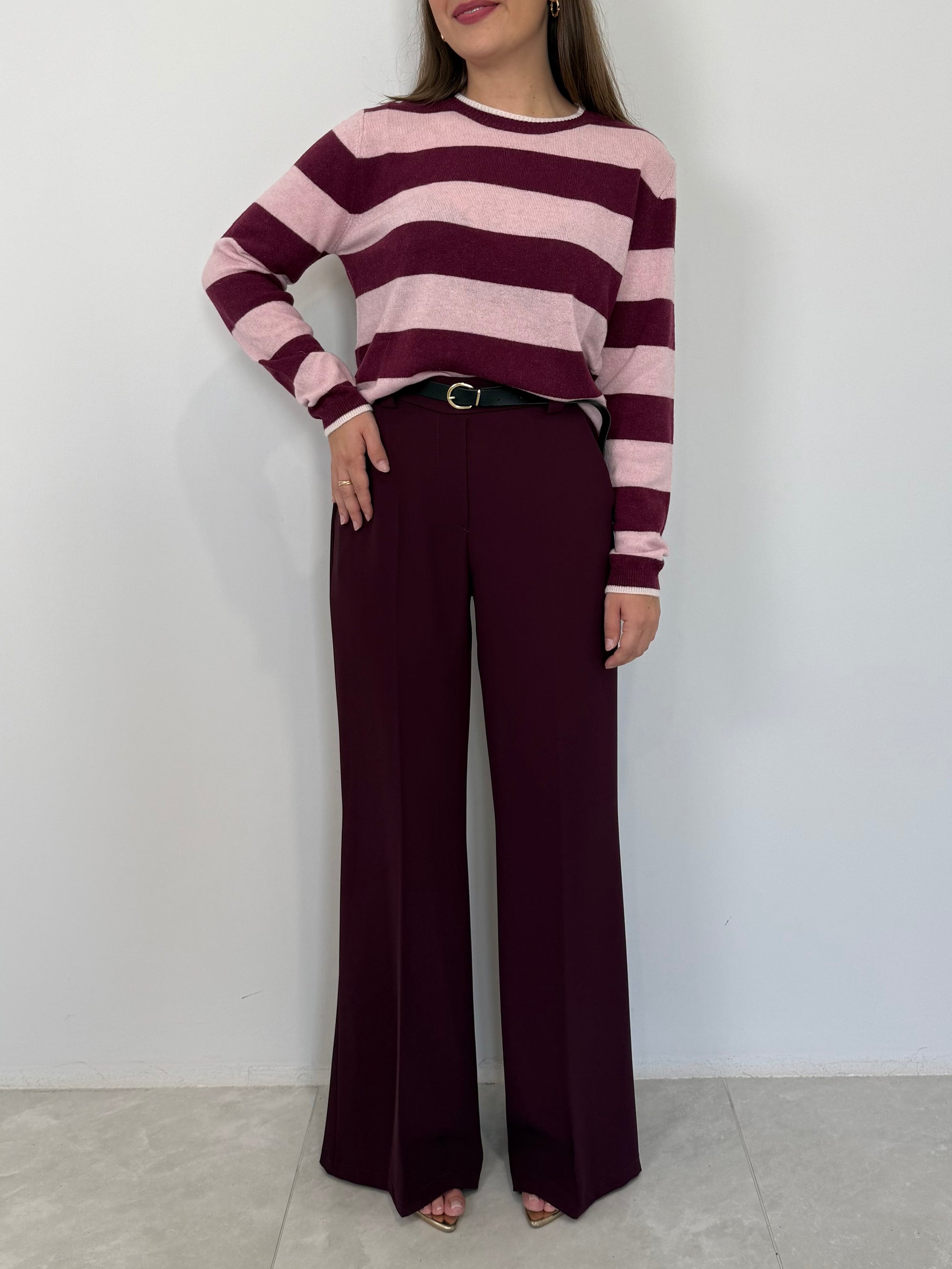SusyMix - Pantalone fluido flare barolo