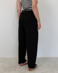 SusyMix - Pantalone no stellina in lino nero