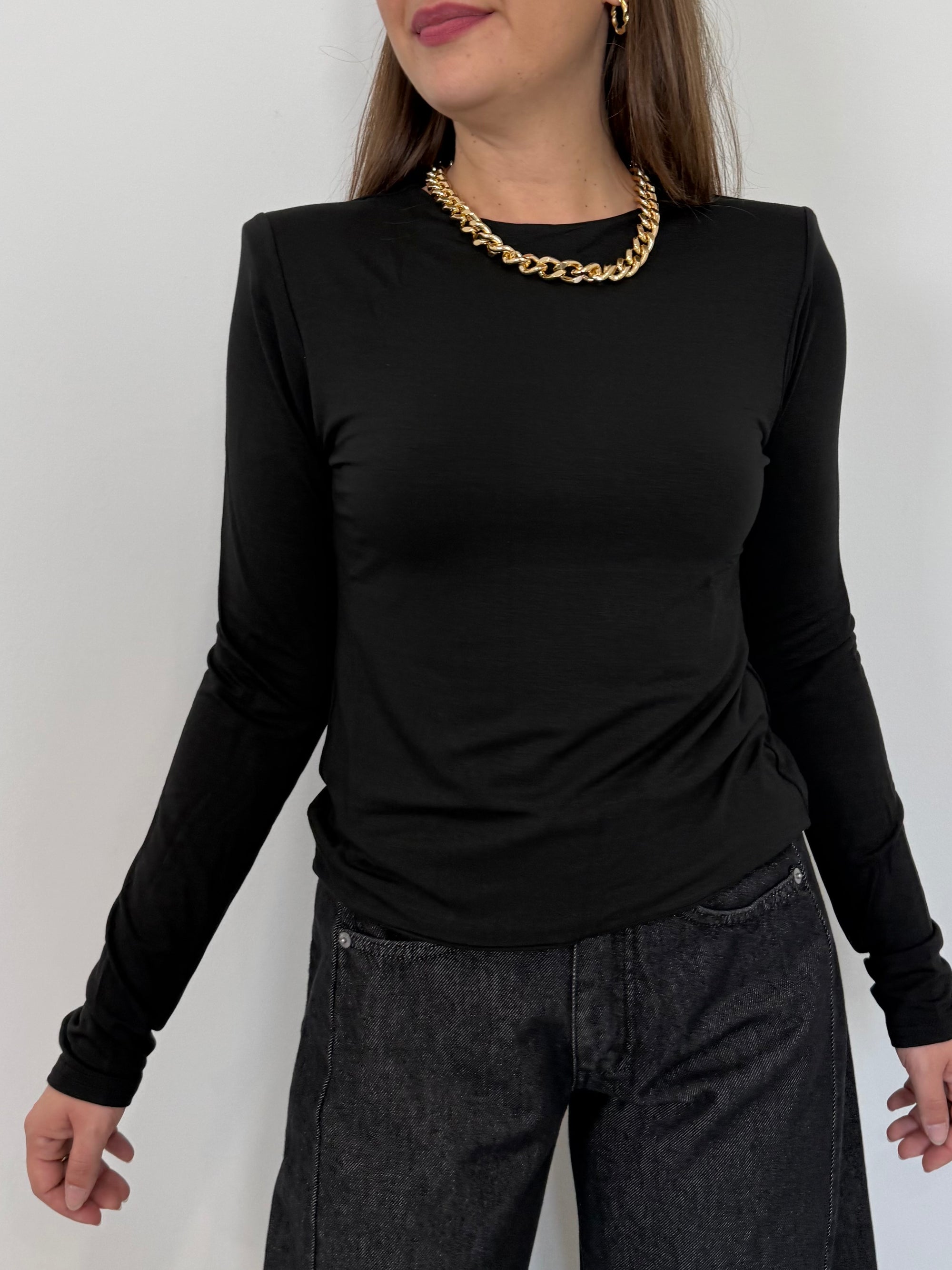 SusyMix - Maglia con spalline nera