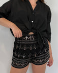 Kontatto - Short in paillettes nero