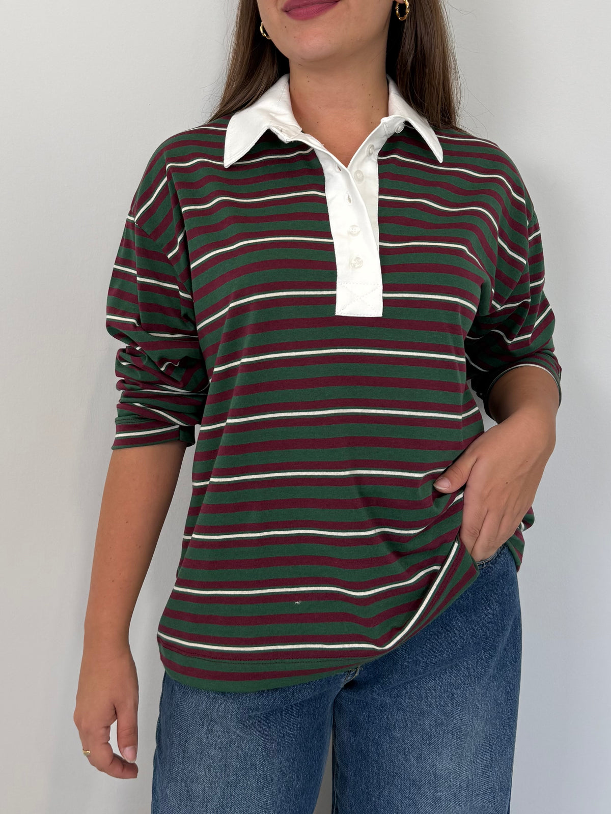 Haveone - Polo righe verde
